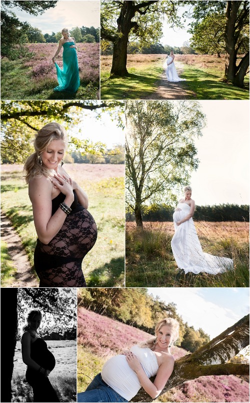 39 weken zwanger - fotoshoot op de hei