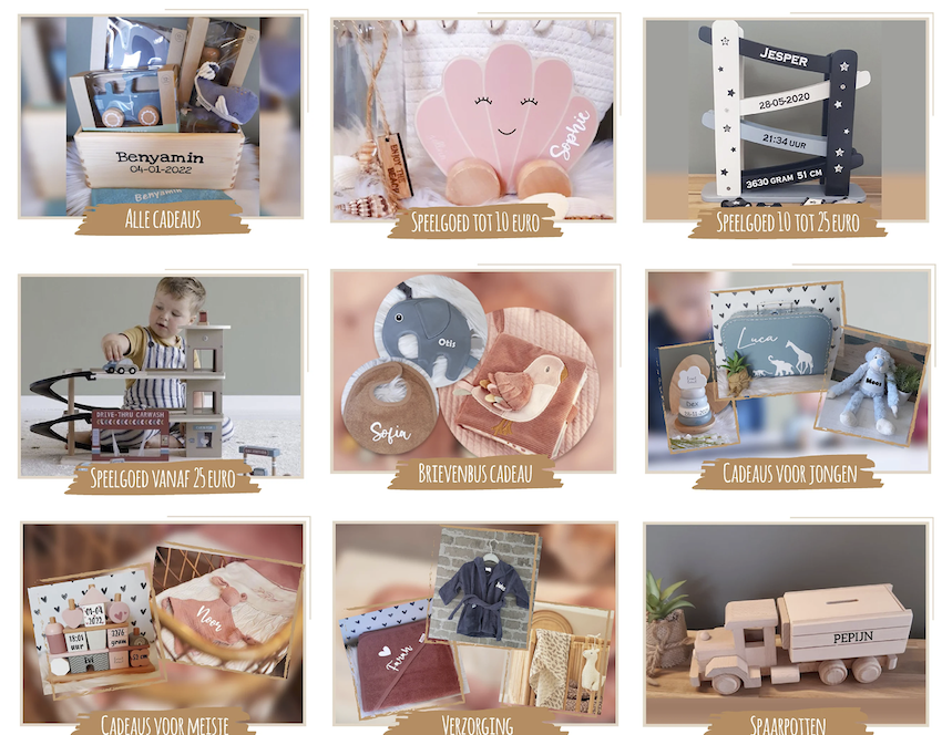 Persoonlijk kraam cadeau met naam