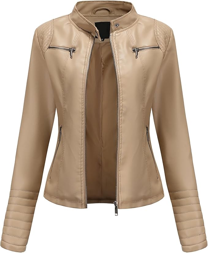 Beige leren jack Beige leren jack