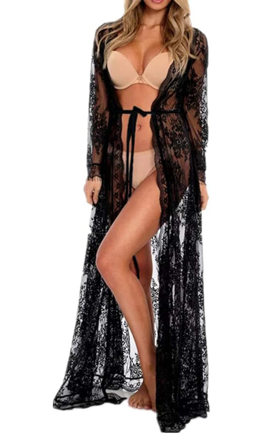 61zsb8Ten3L._AC_SY879_ Kimono boudoir zwart kant