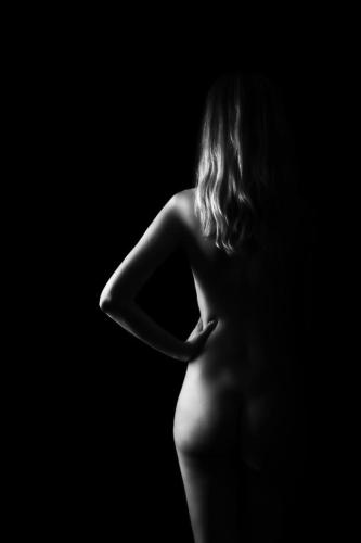 Boudoir fotoshoot in zwart wit