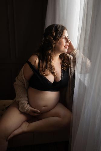 Boudoir-zwangerschapsshoot